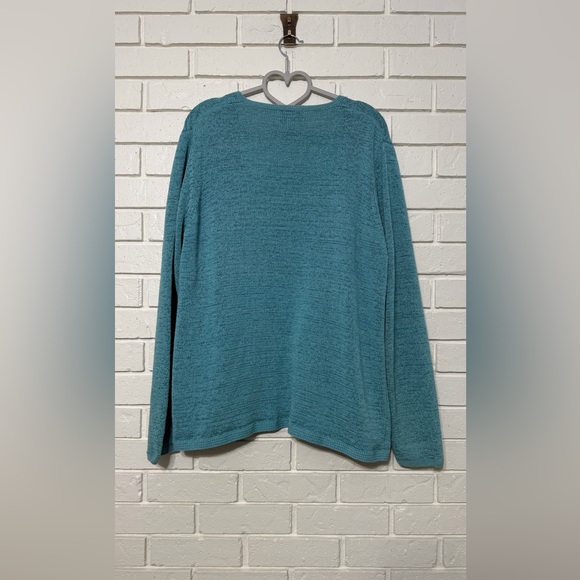 Pendleton Plus 2X Teal Knit Tank & Cardigan Sweater Set Twinset - Picture 5 of 6